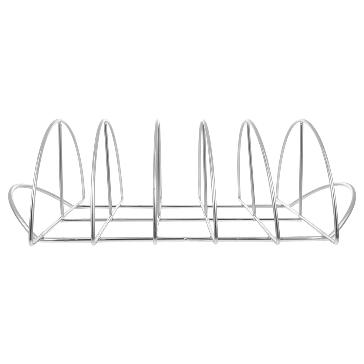 BBQ Rib Rack, Silver Plastic Upright Rib Holder, 38 x 24.5 x 11.5cm