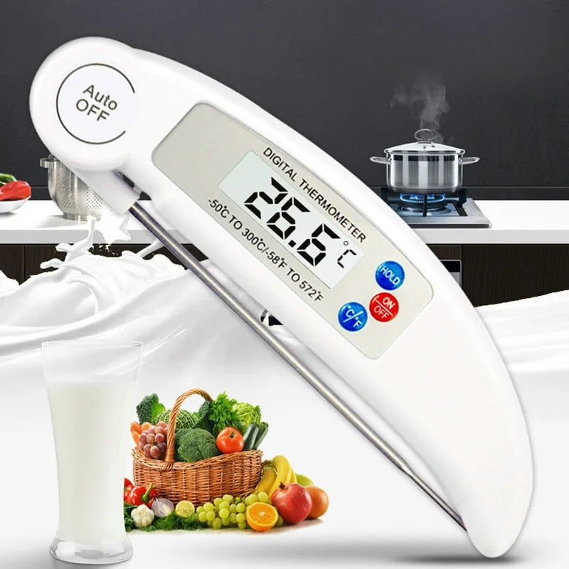VanKood Foldable Digital BBQ Meat Thermometer, -50 to 300°C, 0.1°C Resolution