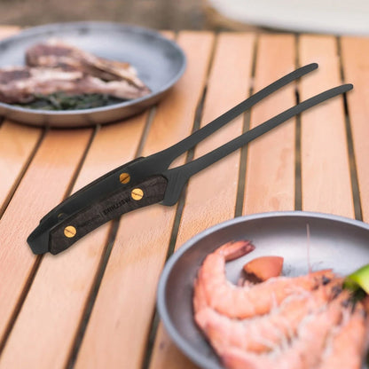 Metal BBQ Tongs 24cm for Grilling, Camping and Outdoor Cooking