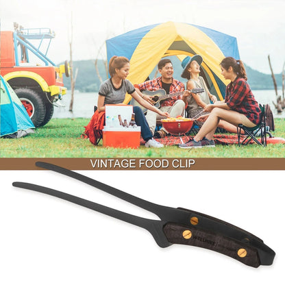 Metal BBQ Tongs 24cm for Grilling, Camping and Outdoor Cooking