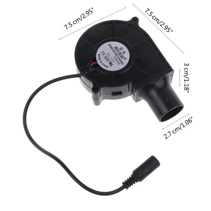 Portable BBQ Air Blower Fan, 3V-12V 2A, 3700RPM, EU or US Plug