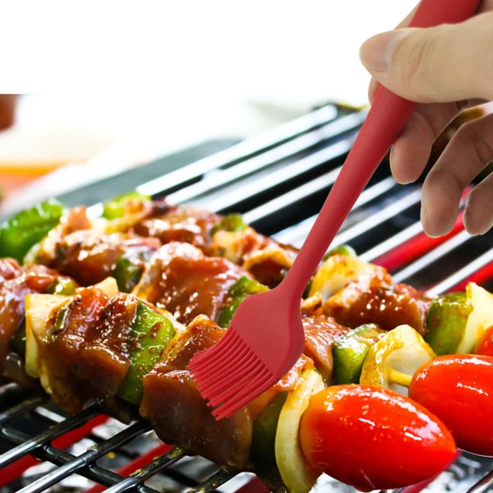 4-Piece Fibreglass BBQ Grilling Mat Set with Brush and Tongs, 40 x 60cm