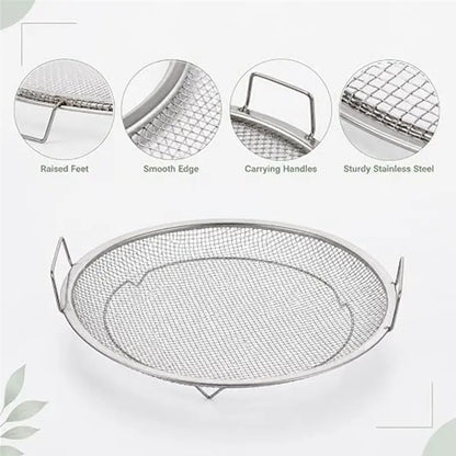 Stainless Steel BBQ Grease Drainer with Mesh Colander and Oil Tray, 9.5 Inch
