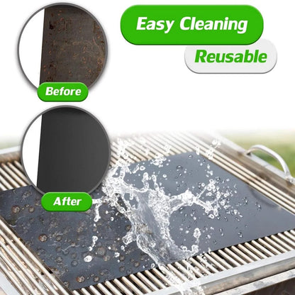 Reusable BBQ Grill Mat 40 x 33cm, Non-Stick Cooking Sheet, 0.25mm