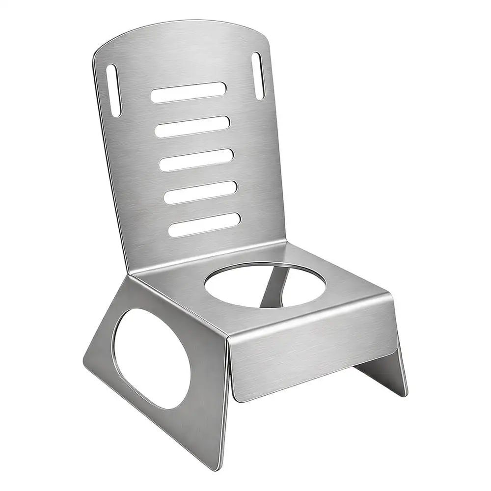 Stainless Steel Beer Can Chicken Chair for BBQ Grills and Smokers