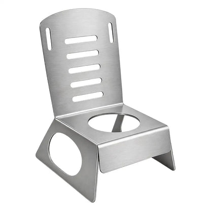 Stainless Steel Beer Can Chicken Chair for BBQ Grills and Smokers