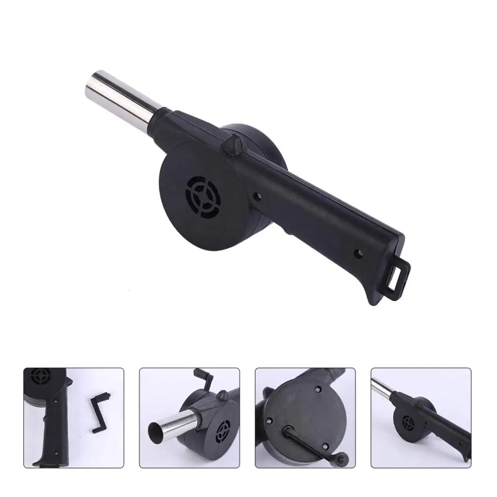 bbqdeals Hand-Cranked BBQ Air Blower Fan, Metal Portable Fire Bellows for