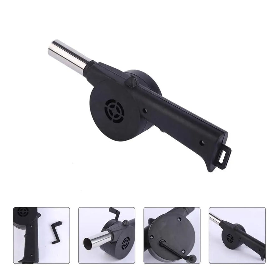 bbqdeals Hand-Cranked BBQ Air Blower Fan, Metal Portable Fire Bellows for