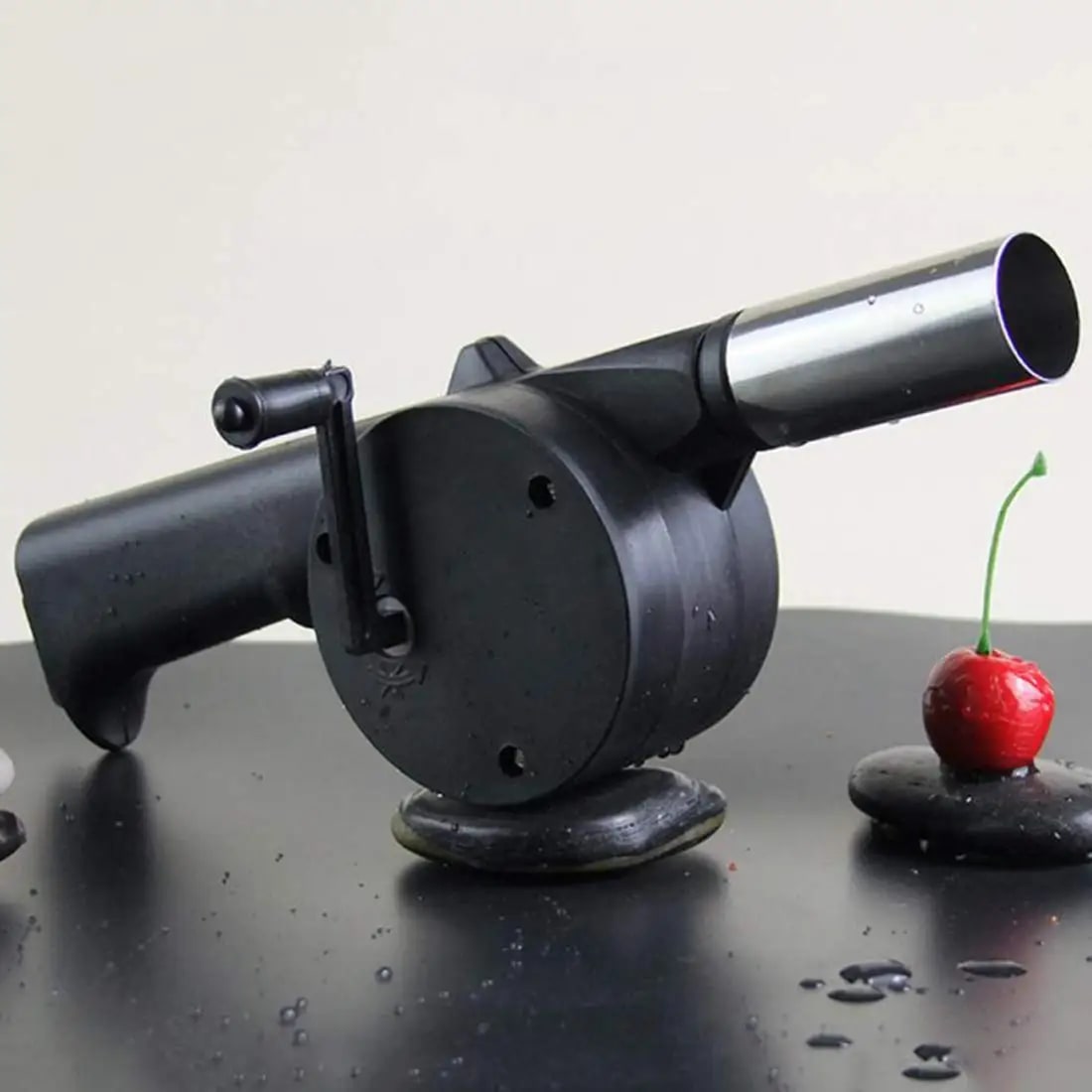 bbqdeals Hand-Cranked BBQ Air Blower Fan, Metal Portable Fire Bellows for