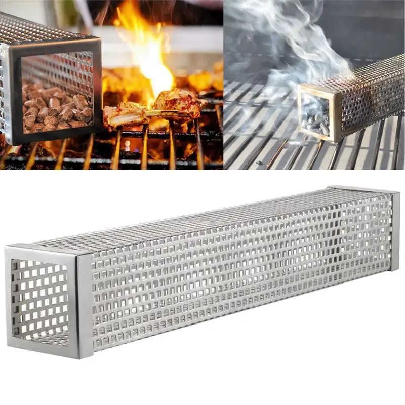 Round Metal BBQ Smoke Generator Tube for Hot and Cold Smoking, 15cm or 30cm