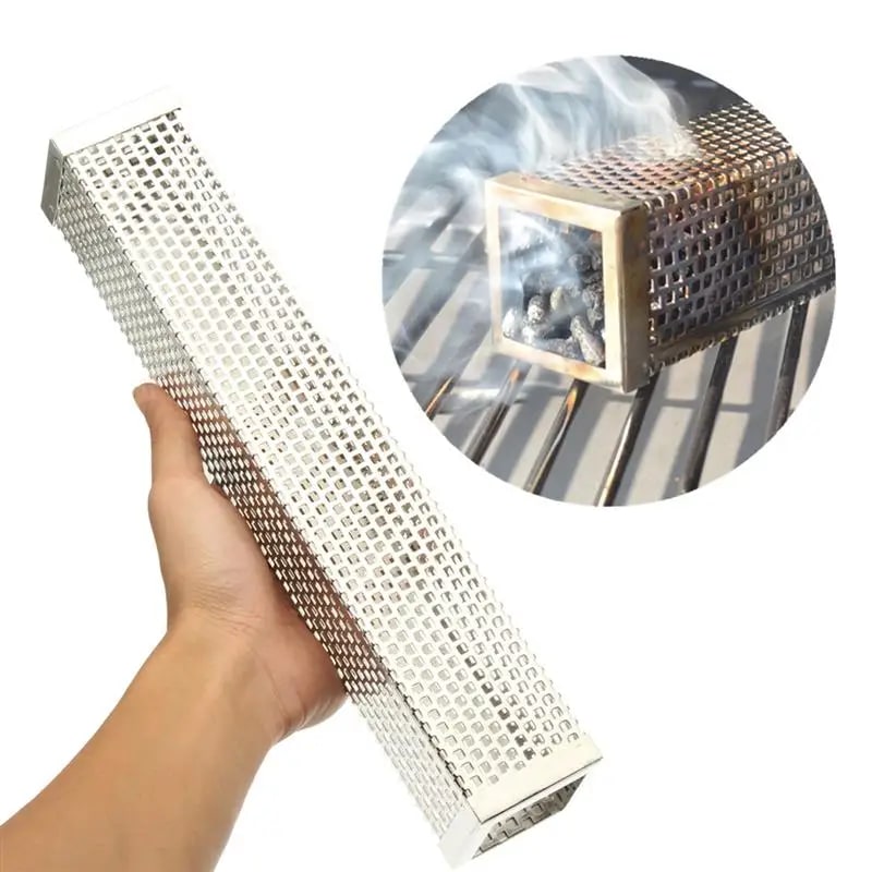 Round Metal BBQ Smoke Generator Tube for Hot and Cold Smoking, 15cm or 30cm