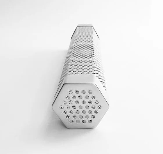 Round Metal BBQ Smoke Generator Tube for Hot and Cold Smoking, 15cm or 30cm - 30cm Length / 6 edge