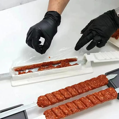 Single-Row Kebab Maker Press, Reusable PP Plastic Skewer Tool