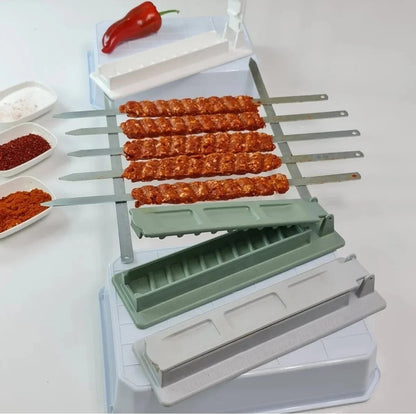 Single-Row Kebab Maker Press, Reusable PP Plastic Skewer Tool