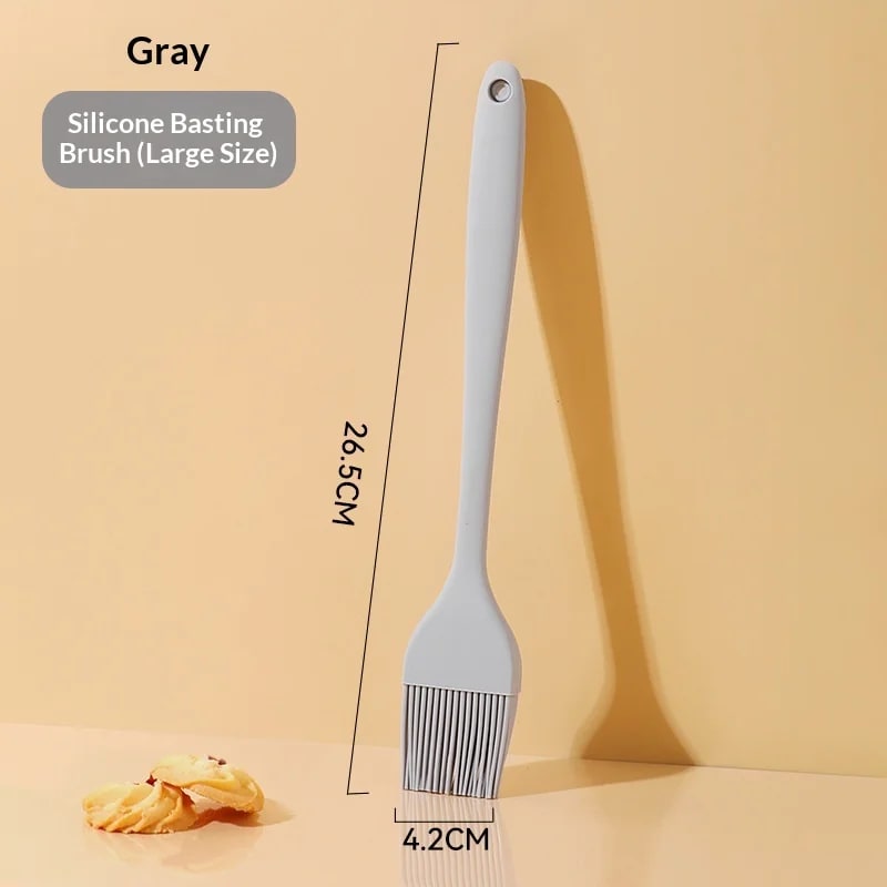 Silicone Basting Brush for BBQ, Baking and Cooking, 20.5-28cm - 26.5x4.2cm grey