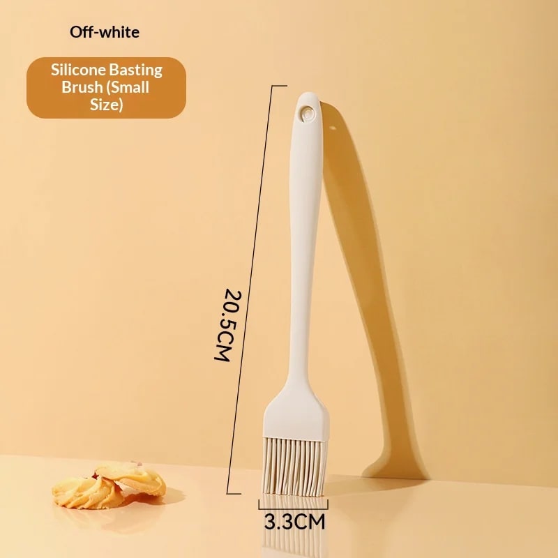 Silicone Basting Brush for BBQ, Baking and Cooking, 20.5-28cm - 20.5x3.3cm off-white