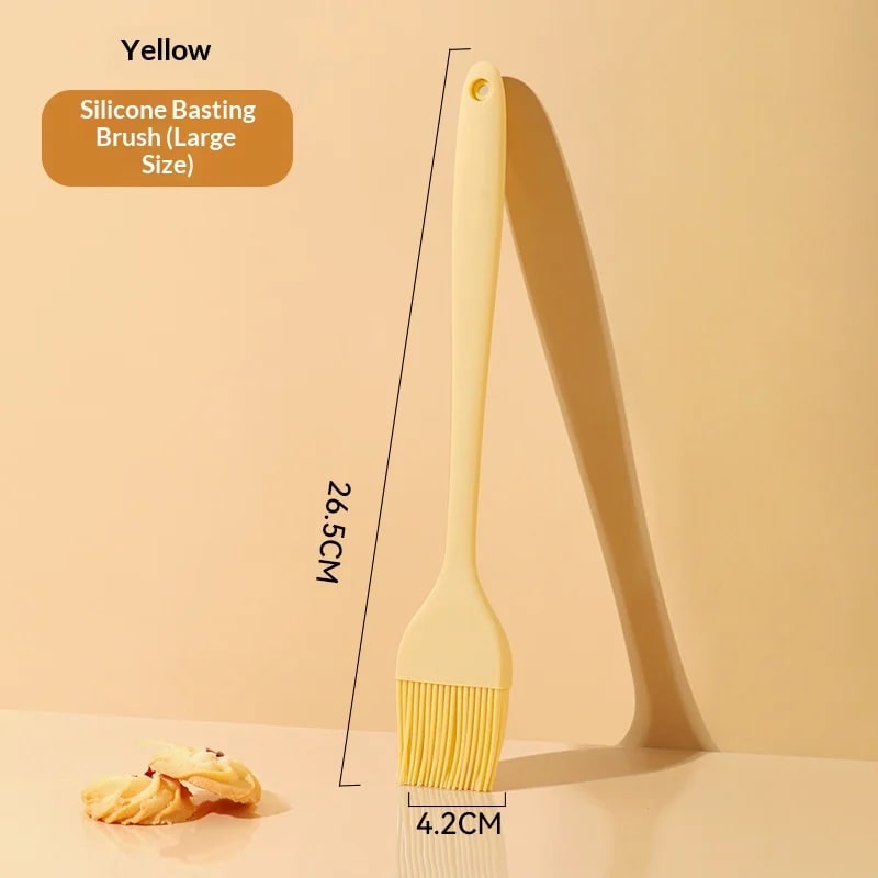 Silicone Basting Brush for BBQ, Baking and Cooking, 20.5-28cm - 26.5x4.2cm yellow
