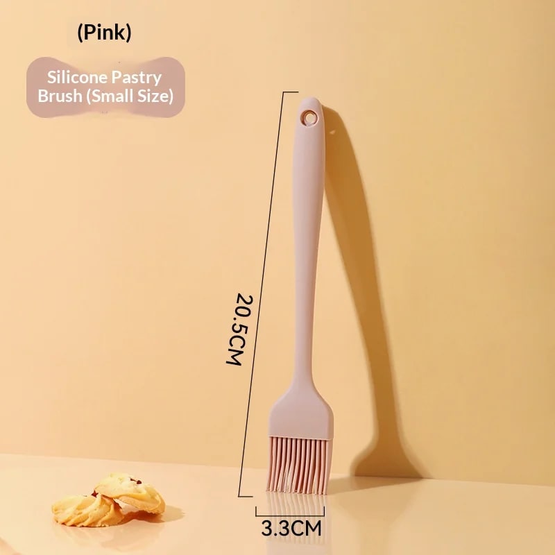 Silicone Basting Brush for BBQ, Baking and Cooking, 20.5-28cm - 20.5x3.3cm pink