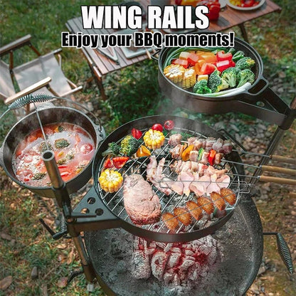 Stainless Steel Chicken Wing Rails, 4-Piece BBQ Grill Rack Set