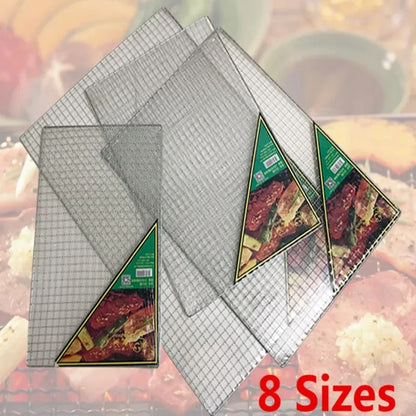 Metal BBQ Grill Mesh Cooking Rack, Multiple Sizes for Barbecue