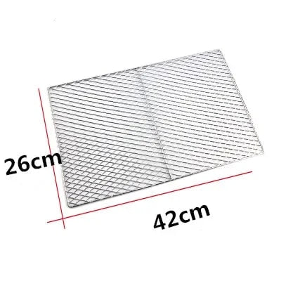 Metal BBQ Grill Mesh Cooking Rack, Multiple Sizes for Barbecue - 42 x 26cm