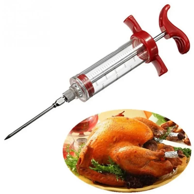 Meat Injector Marinade Syringe for BBQ and Turkey, PP Plastic