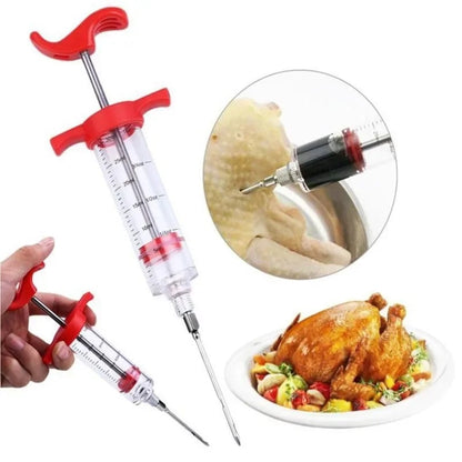 Meat Injector Marinade Syringe for BBQ and Turkey, PP Plastic