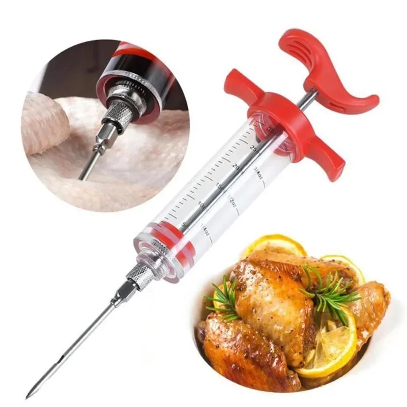 Meat Injector Marinade Syringe for BBQ and Turkey, PP Plastic