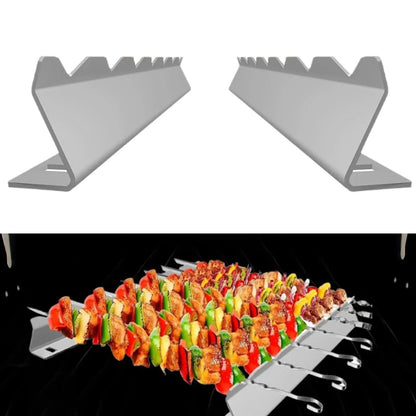 Stainless Steel BBQ Skewer Rack Set for Chicken, Vegetables and Seafood, 35cm