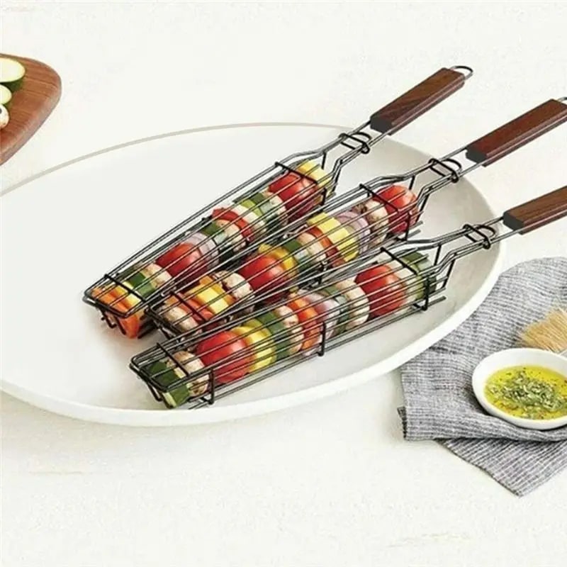 3-Piece Barbecue Grilling Basket Set, 49cm Mesh Baskets