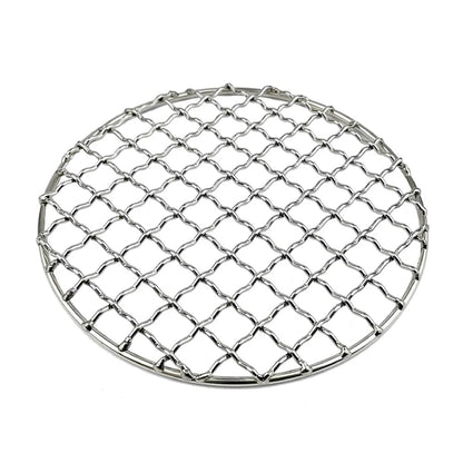 Stainless Steel Camping Grill Grate, Round or Square 13cm Fire Cooking Net - Round