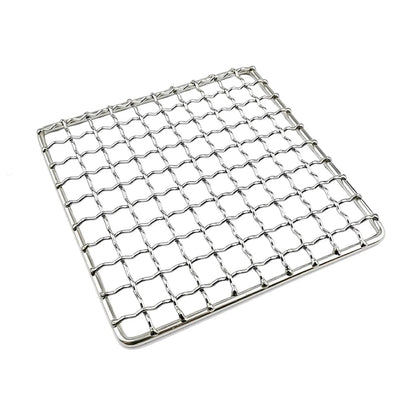 Stainless Steel Camping Grill Grate, Round or Square 13cm Fire Cooking Net - Square