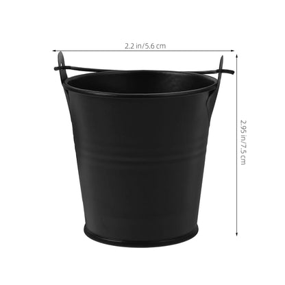2-Piece BBQ Grill Drip Buckets, Black Grease Collectors, 7.5cm - 7.5X7.5X5.6CM