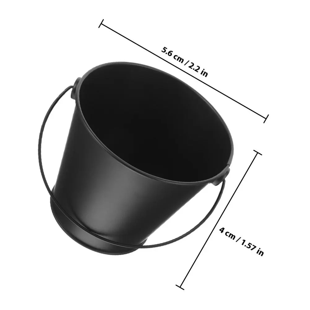 2-Piece BBQ Grill Drip Buckets, Black Grease Collectors, 7.5cm - 5.6X5.6X4CM