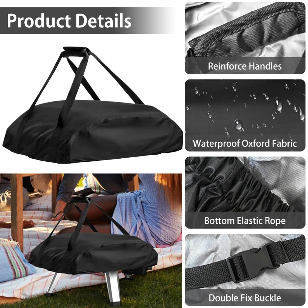 Black 420D Oxford Pizza Oven Cover for Ooni Koda 12 or 16