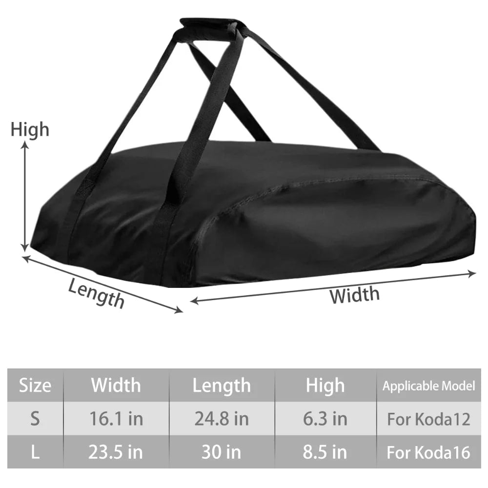 Black 420D Oxford Pizza Oven Cover for Ooni Koda 12 or 16