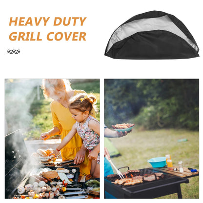 ROSENICE 100cm Round Black Plastic Fire Pit and BBQ Cover
