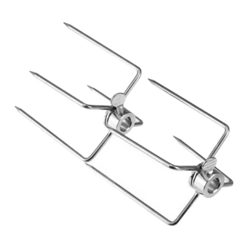Metal Rotisserie BBQ Forks for Chicken, 2-Piece Set