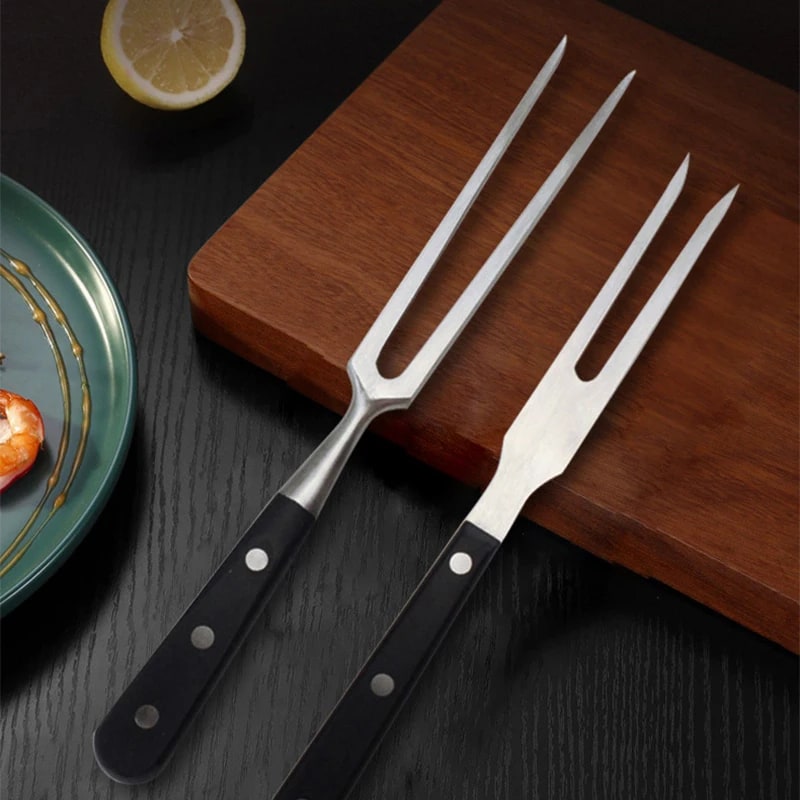 Stainless Steel BBQ Meat Fork, 30cm Portable Barbecue Cooking Tool