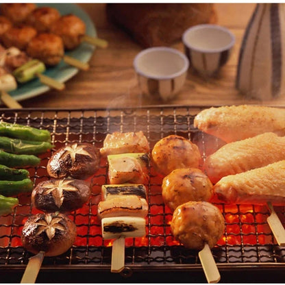 Stainless Steel BBQ Grilling Basket, 33 x 20.5cm Grill Mesh with 48cm Handle