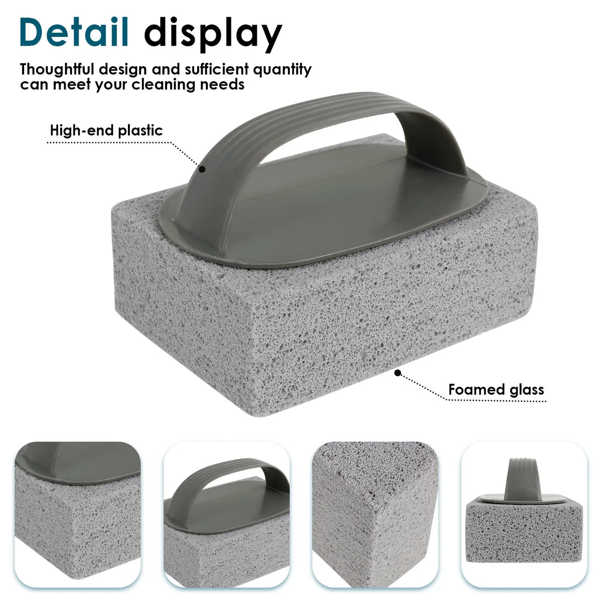 BBQ Grill Cleaning Blocks with Handles, Foamed Glass, 8 Pack