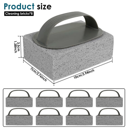 BBQ Grill Cleaning Blocks with Handles, Foamed Glass, 8 Pack