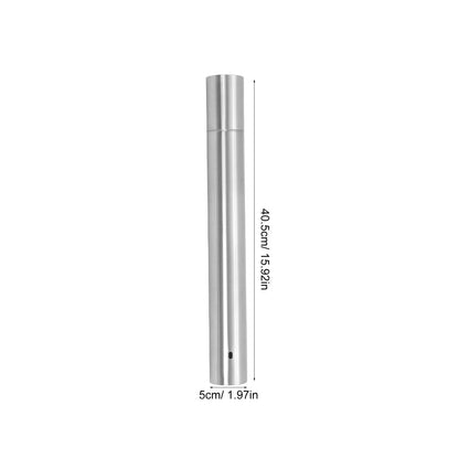 Stainless Steel BBQ Skewer Storage Tubes, 2-Piece Silver Pair, 40.5cm