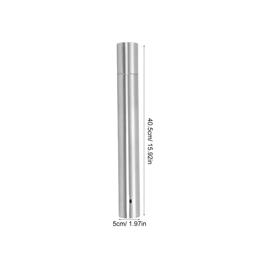Stainless Steel BBQ Skewer Storage Tubes, 2-Piece Silver Pair, 40.5cm