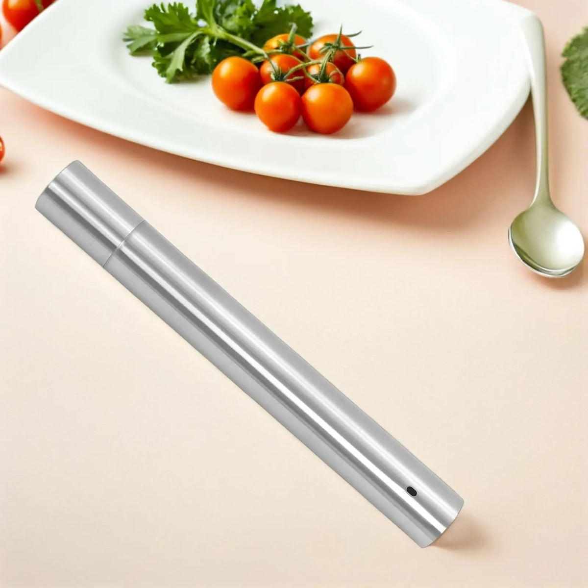 Stainless Steel BBQ Skewer Storage Tubes, 2-Piece Silver Pair, 40.5cm