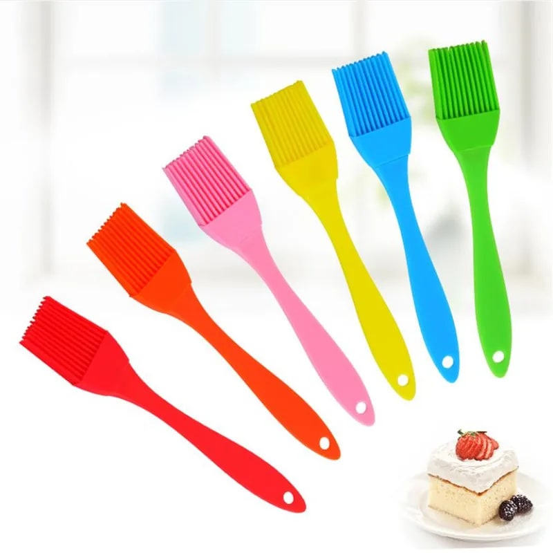 Silicone BBQ Basting Brush, 16 x 3 cm, Plastic Handle, Colour Options