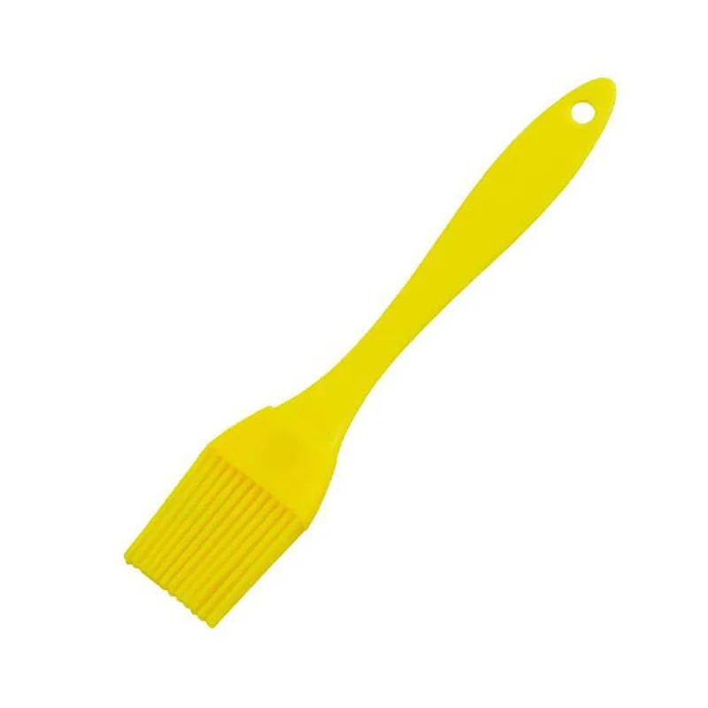 Silicone BBQ Basting Brush, 16 x 3 cm, Plastic Handle, Colour Options - YELLOW