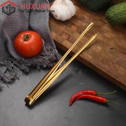 304 Stainless Steel BBQ Grill Tongs with Serrated Food Grip, 19-29cm Options