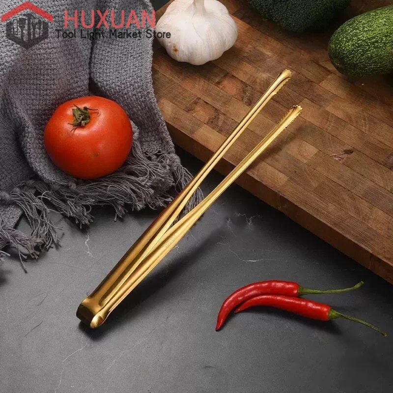 304 Stainless Steel BBQ Grill Tongs with Serrated Food Grip, 19-29cm Options