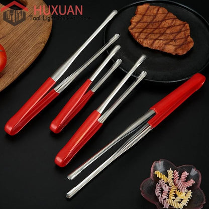 304 Stainless Steel BBQ Grill Tongs with Serrated Food Grip, 19-29cm Options